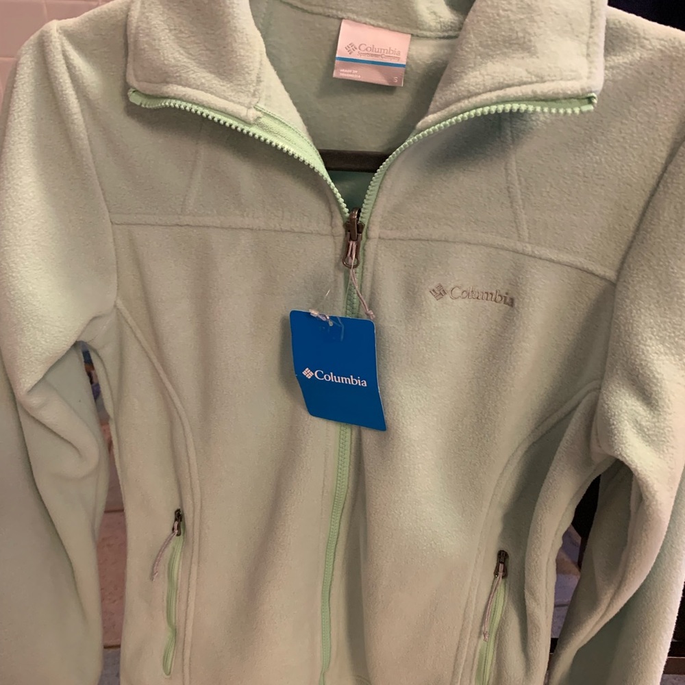 Columbia Full zip Fleece. Size S Mint green